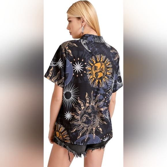 Women's Short Sleeve Button Down Shirt XL - Picture 2 of 6